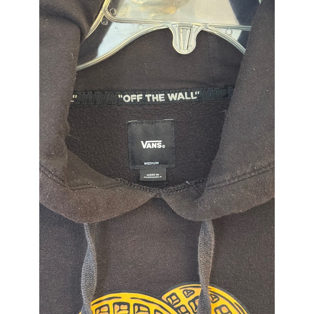 Vans Mens Black Waffle Toaster Graphic Hoodie Sweatshirt Off The Wall - Picture 3 of 9